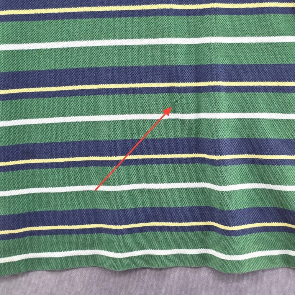 Polo Ralph Lauren Mens 3XLT Tall Striped Polo Shirt Green Pique Short Sleeve